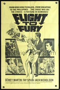 7s366 FLIGHT TO FURY 1sh '64 Dewey Martin, Fay Spain, early Jack Nicholson!
