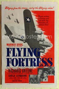 7s368 FLYING FORTRESS 1sh '42 great image of World War II planes, Richard Greene!