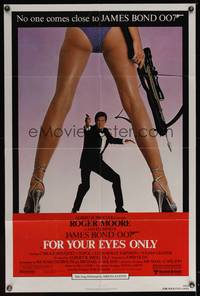 7s372 FOR YOUR EYES ONLY 1sh '81 no one comes close to Roger Moore as James Bond 007!