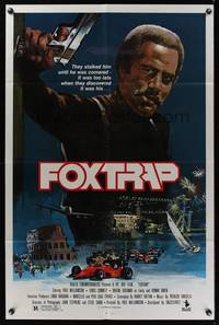 7s375 FOXTRAP 1sh '86 Fred Williamson directs & stars, cool action artwork!