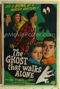 7s387 GHOST THAT WALKS ALONE 1sh '43 Arthur Lake, it's a HOWL of a murder mystery!