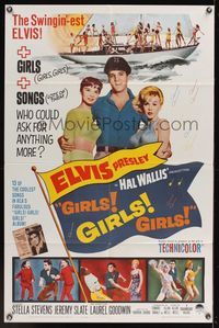 7s396 GIRLS GIRLS GIRLS 1sh '62 swingin' Elvis Presley, Stella Stevens & boat full of sexy girls!
