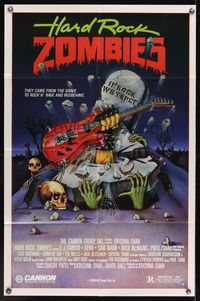 7s427 HARD ROCK ZOMBIES 1sh '84 wild art they came from the grave to rock n' rave & misbehave!
