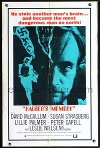 7s431 HAUSER'S MEMORY int'l 1sh '70 David McCallum stole another man's brain!