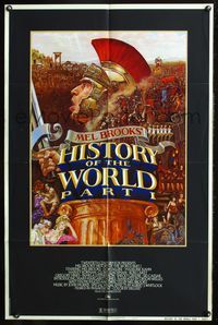 7s456 HISTORY OF THE WORLD PART I 1sh '81 artwork of gladiator Mel Brooks by John Alvin!