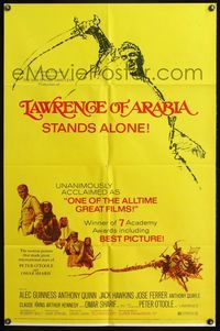 7s564 LAWRENCE OF ARABIA 1sh R71 David Lean classic starring Peter O'Toole!
