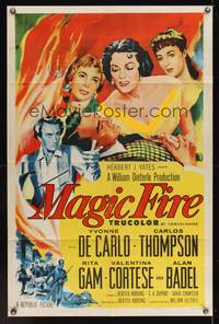 7s590 MAGIC FIRE 1sh '55 Dieterle, Yvonne De Carlo, Alan Badel as Richard Wagner!