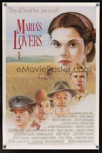 7s616 MARIA'S LOVERS int'l 1sh '84 art of Nastassja Kinski, Robert Mitchum, & John Savage!