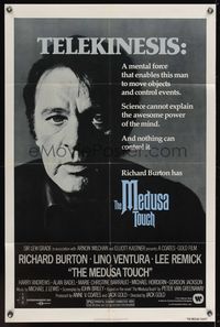 7s628 MEDUSA TOUCH 1sh '78 Richard Burton is the man with telekinesis, great close portrait!