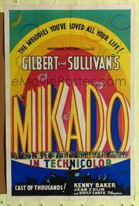 7s634 MIKADO 1sh '39 Kenny Baker, Gilbert & Sullivan's melodies you've loved all your life!