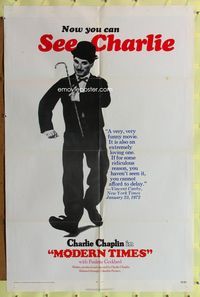 7s638 MODERN TIMES 1sh R72 classic Charlie Chaplin!