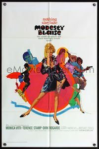7s639 MODESTY BLAISE 1sh '66 Bob Peak art of sexiest female secret agent Monica Vitti!