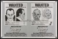 7s647 MONSTER SQUAD mugshot advance 1sh '87 Dracula & The Mummy, all the horror greats!