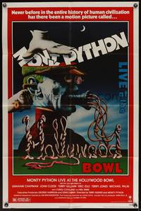 7s648 MONTY PYTHON LIVE AT THE HOLLYWOOD BOWL 1sh '82 great wacky meat grinder image!