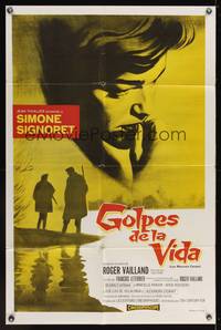 7s681 NAKED AUTUMN Spanish/U.S. 1sh '61 Les Mauvais coups, close-up art of Simone Signoret!
