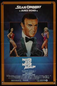 7s685 NEVER SAY NEVER AGAIN 1sh '83 art of Sean Connery as James Bond 007 by R. Dorero!