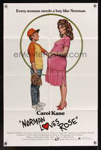 7s704 NORMAN LOVES ROSE 1sh '82 art of pregnant Carol Kane & Tony Owen!