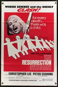 7s708 NOTHING BUT THE NIGHT 1sh R76 Christopher Lee, The Resurrection Syndicate!