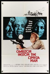 7s727 OMEGA MAN 1sh '71 Charlton Heston is the last man alive, and he's not alone!