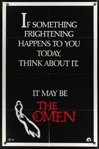 7s729 OMEN teaser 1sh '76 Gregory Peck, Lee Remick, Satanic horror, it may be!