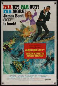 7s731 ON HER MAJESTY'S SECRET SERVICE style B 1sh '70 George Lazenby's only appearance as Bond 007!