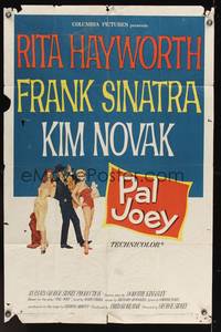 7s748 PAL JOEY 1sh '57 art of Frank Sinatra with sexy Rita Hayworth & Kim Novak!