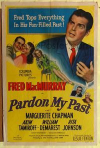 7s751 PARDON MY PAST 1sh '45 Fred MacMurray tops everything, Marguerite Chapman!