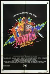 7s758 PHANTOM OF THE PARADISE style A 1sh '74 Brian De Palma, he sold his soul for rock n' roll, wild art!