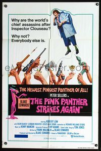 7s760 PINK PANTHER STRIKES AGAIN style B 1sh '76 Peter Sellers is Inspector Clouseau!