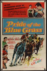 7s771 PRIDE OF THE BLUE GRASS 1sh '54 Lloyd Bridges, Vera Miles, cool horse racing art!
