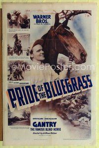 7s772 PRIDE OF THE BLUEGRASS 1sh '39 Edith Fellows, Gantry, the famous blind horse!