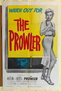7s774 PROWLER 1sh '51 Joseph Losey directed noir, sexy Evelyn Keyes w/Van Heflin!
