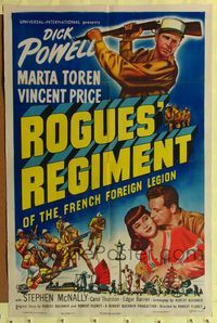 7s791 ROGUES' REGIMENT 1sh '48 great artwork of French Foreign Legion soldier Dick Powell!