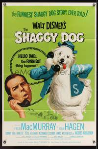 7s816 SHAGGY DOG 1sh R67 Disney, Fred MacMurray in the funniest sheep dog story ever told!
