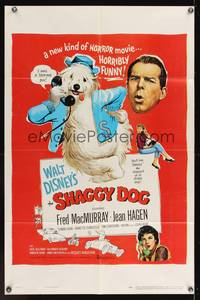 7s815 SHAGGY DOG 1sh '59 Disney, Fred MacMurray in the funniest sheep dog story ever told!
