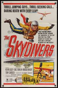 7s823 SKYDIVERS 1sh '63 20,000 feet with only a ripcord between life & death!