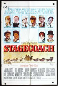 7s846 STAGECOACH 1sh '66 Ann-Margret, Red Buttons, Bing Crosby, great Norman Rockwell art!