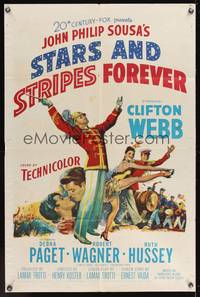 7s848 STARS & STRIPES FOREVER 1sh '53 Clifton Webb as band leader & composer John Philip Sousa!