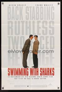 7s875 SWIMMING WITH SHARKS DS 1sh '94 Kevin Spacey, Frank Whaley, ruthless two-faced revenge!