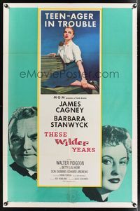7s893 THESE WILDER YEARS 1sh '56 James Cagney & Barbara Stanwyck have a teenager in trouble!