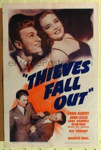 7s904 THIEVES FALL OUT 1sh '41 great images of Eddie Albert fighting and with sexy Joan Leslie!