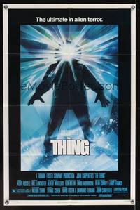 7s906 THING 1sh '82 John Carpenter, cool sci-fi horror art, the ultimate in alien terror!