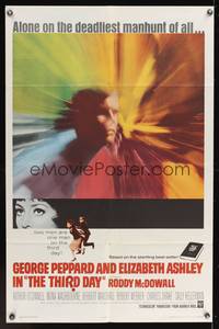 7s907 THIRD DAY 1sh '65 George Peppard, Elizabeth Ashley, the deadliest manhunt of all!