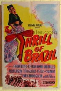 7s911 THRILL OF BRAZIL style A 1sh '46 sexy Ann Miller and her legs, Evelyn Keyes, Keenan Wynn