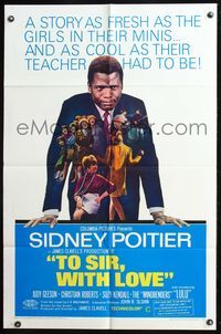 7s919 TO SIR, WITH LOVE 1sh '67 Sidney Poitier, Lulu, directed by James Clavell!