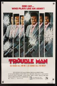 7s950 TROUBLE MAN 1sh '72 Robert Hooks is one black African-American cat who plays like an army!