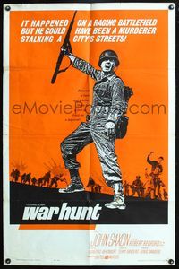7s977 WAR HUNT 1sh '62 Robert Redford in his first starring role, war does strange things to men!