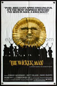 7s991 WICKER MAN 1sh R80 Christopher Lee, Britt Ekland, cult horror classic!