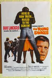7s999 YOUNG SAVAGES 1sh '61 Burt Lancaster, John Frankenheimer, produced by Harold Hecht!