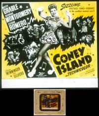 7t079 CONEY ISLAND glass slide '43 sexy dancer Betty Grable, Cesar Romero, George Montgomery